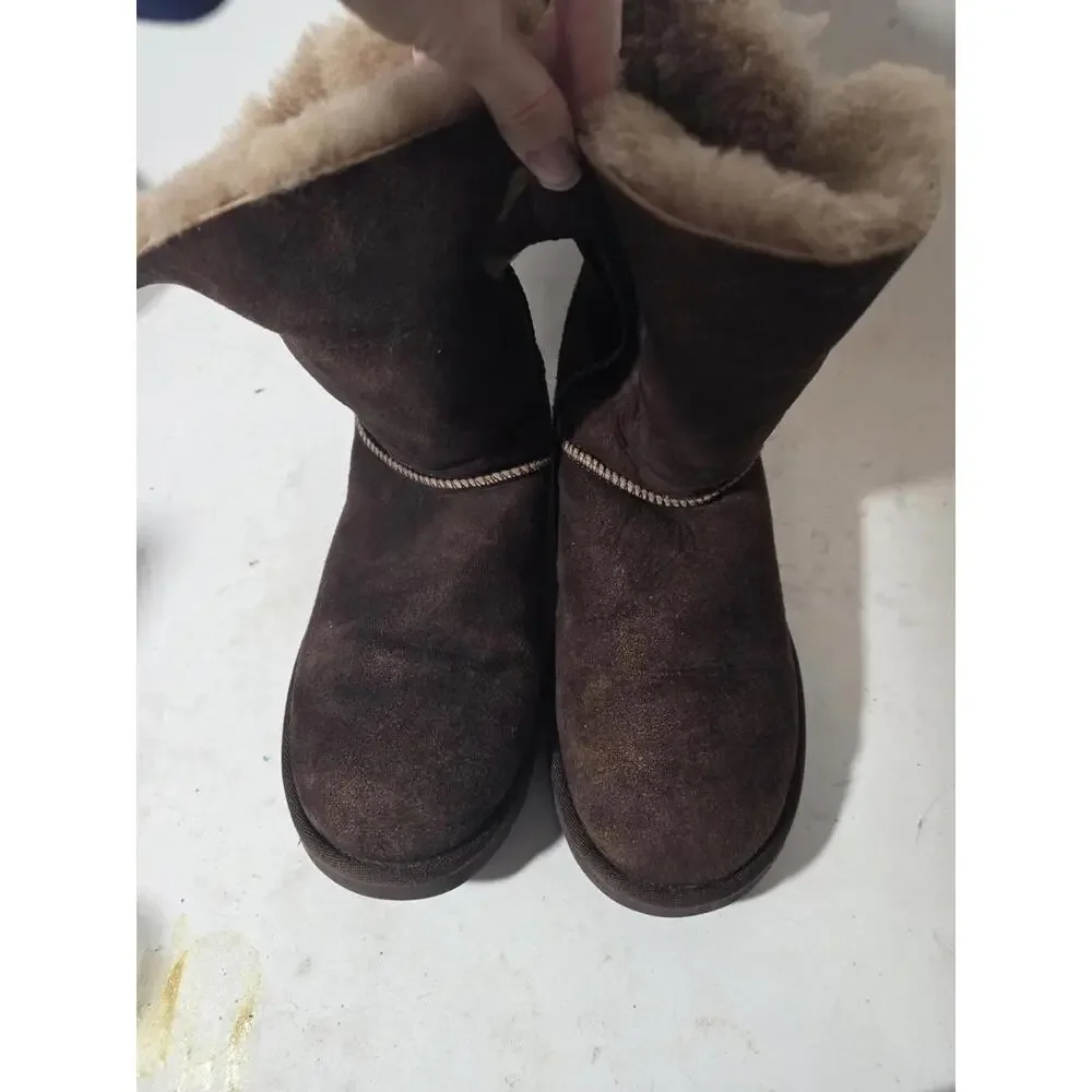 ugg Nash bootie suede brown women's shoes pull on sz 9